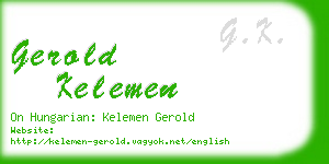 gerold kelemen business card